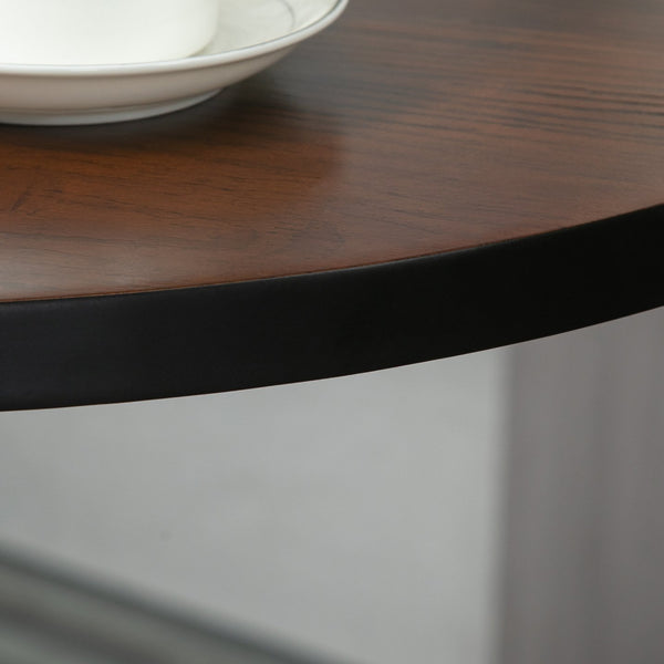 English Elm HOMCOM Rustic 42" Bar Height Round Bistro Table with Weathered Elm Top & Matte Black Steel Base, Indoor/Outdoor W2225P217137