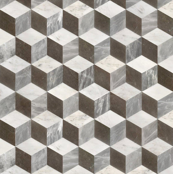 English Elm Hexagon Carrara Gray Polished Marble Floor Wall Tile Spa Inspired Natural Stone W1696P262340