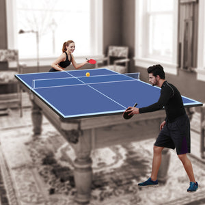 English Elm 9ft Foldable Ping Pong Conversion Top Mdf Playing Surface for Game Room Fun Blue W1408P442641