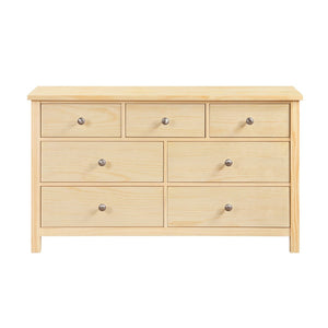 English Elm Transitional 7-drawer Pine Wood Dresser with Chrome Knobs for Master Bedroom B011P473070