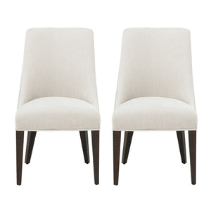 English Elm Beever Wood Chenille Dining Chairs Set Of 2 - Cream Upholstered, Ergonomic Design & Durable Frame B365P397756