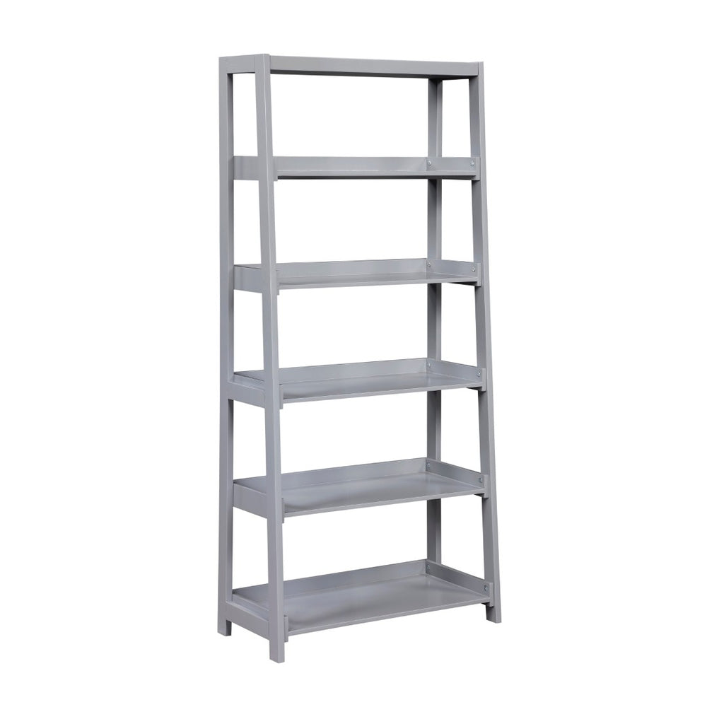 English Elm Modern Four Shelf Wooden Bookcase Vertical Storage Unit for Bedroom or Office Gray B011P460079