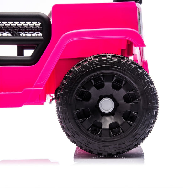English Elm 24v Kids Ride on Car with Parental Remote Four Wheel Suspension Led Lights Bluetooth Pink W1578P235081