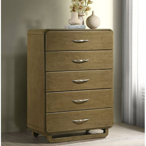 English Elm Tully Nutmeg 5-Drawer Chest - Modern Storage Solution With Warm Finish For Bedroom Elegance B062P374093-GIGA