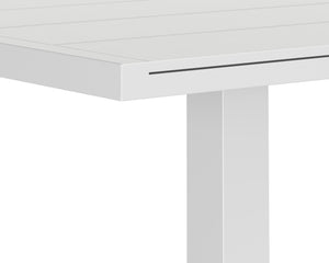 Sunpan Merano Bar Table - Modern Sleek Design with Durable Powder Coated Aluminum for Indoor and Outdoor Use White