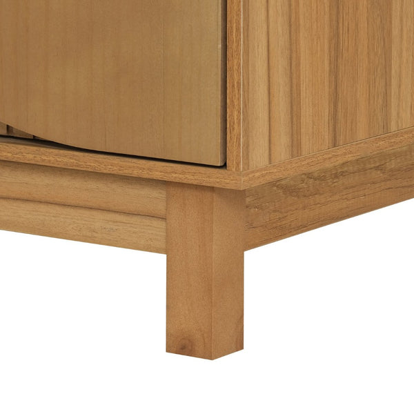 English Elm Modern Fluted 6 Drawer Dresser with Solid Wood Legs Japandi Chest for Bedroom Brown N739S0000015N