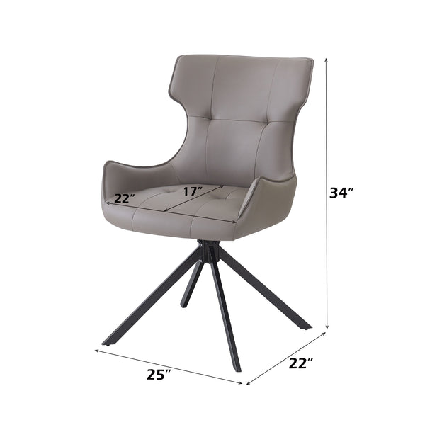 English Elm Damita Camel Faux Leather Swivel Side Chair Set of 2 — Padded Seat & Back, 180° Swivel, 220lb Capacity B2726P383865