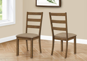 English Elm Dining Chair Set Of 2 - Upholstered Beige Side Chairs With Walnut Legs For Stylish Comfort & Support B2710P218870
