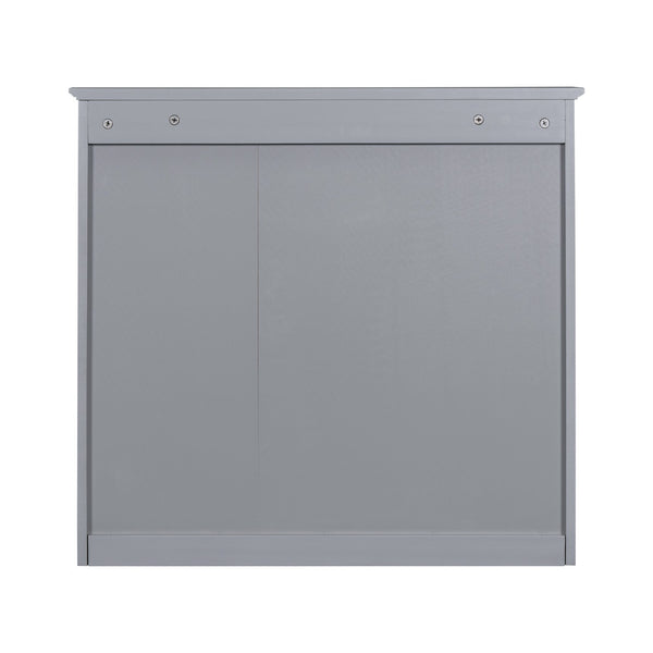 English Elm 30'' Modern Bathroom Vanity Set With Mirror, Stylish Freestanding Cabinet, Ample Storage & Sink SW000127AAE-1