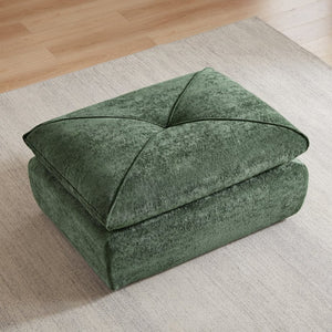 English Elm Modern Chenille Modular Sofa with Extendable Foot Pedal for Relaxed Living Spaces Green W3396P463873