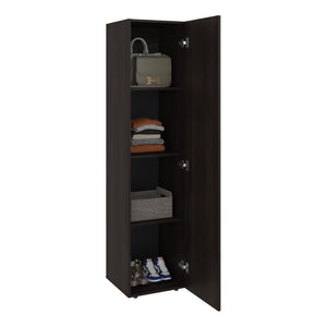 English Elm Kotlik Slim Dark Walnut Wardrobe with Four Shelves for Bedroom or Entryway B097P480458