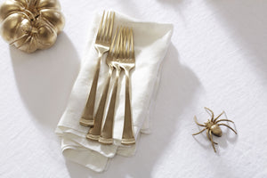 Lenox Portola Satin Gold Stainless Steel Flatware Set Serves Four with Beaded Detail 877880