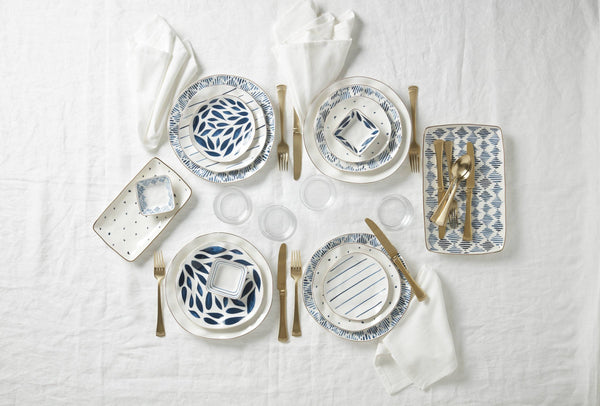 Lenox Portola Satin Gold Stainless Steel Flatware Set Serves Four with Beaded Detail 877880