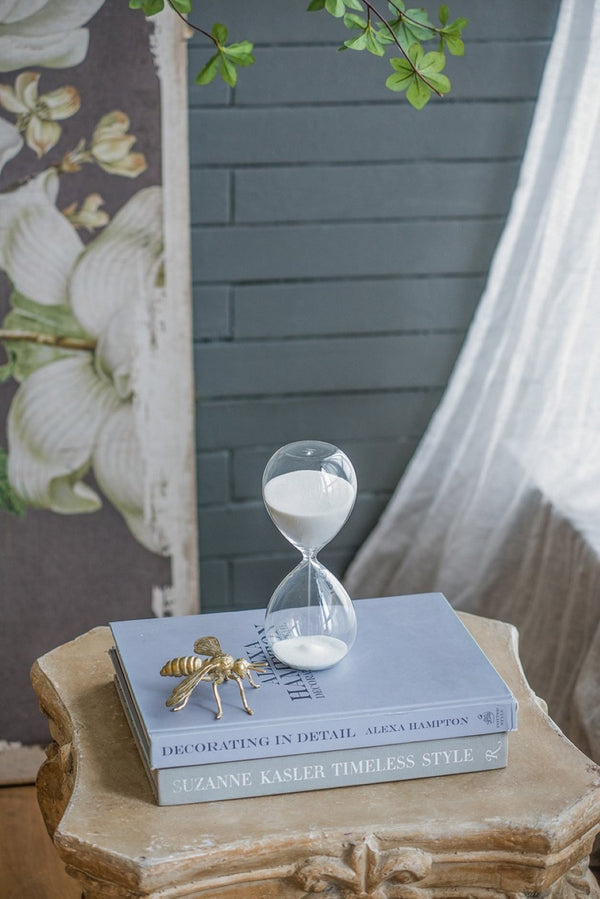 English Elm Set Of 2 Ferdinand 30-Minute Hourglasses - Elegant White Sand Timers For Modern Home Décor W2078P278063-GIGA