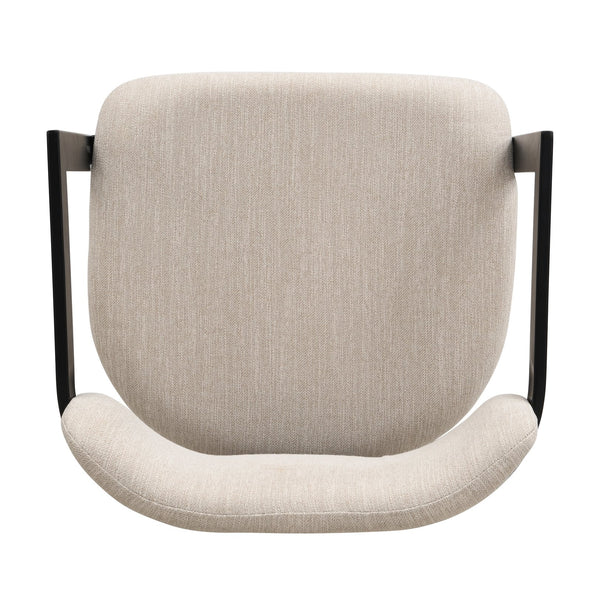 English Elm Christopher Knight Home® - Upholstered Dining Chairs Set of 2 with Iron Frame, Fabric Seat Cushions, Modern Compact Design Beige+Black N779P281141G