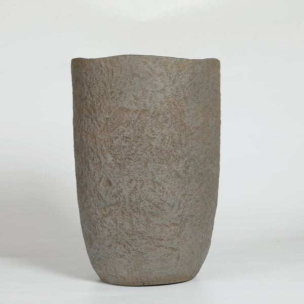 English Elm Round Concrete Sculptural Planter Duo Handcrafted Porous Finish Patio Garden Home W347P465319