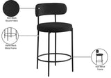 Beacon Black Boucle Fabric Stool 877Black-C Meridian Furniture