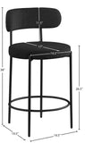 Beacon Black Boucle Fabric Stool 877Black-C Meridian Furniture