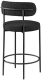 Beacon Black Boucle Fabric Stool 877Black-C Meridian Furniture