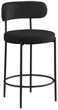 Beacon Black Boucle Fabric Stool 877Black-C Meridian Furniture