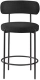 Beacon Black Boucle Fabric Stool 877Black-C Meridian Furniture