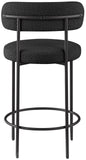 Beacon Black Boucle Fabric Stool 877Black-C Meridian Furniture