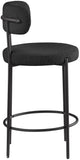 Beacon Black Boucle Fabric Stool 877Black-C Meridian Furniture