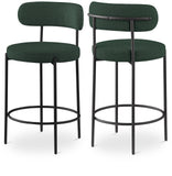 Beacon Green Boucle Fabric Stool 877Green-C Meridian Furniture