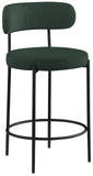 Beacon Green Boucle Fabric Stool 877Green-C Meridian Furniture