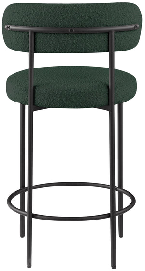 Beacon Green Boucle Fabric Stool 877Green-C Meridian Furniture