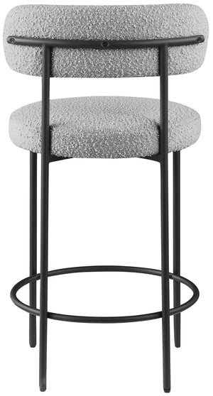 Beacon Grey Boucle Fabric Stool 877Grey-C Meridian Furniture
