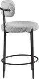 Beacon Grey Boucle Fabric Stool 877Grey-C Meridian Furniture