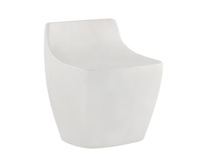Sunpan Ledger Stool - Contemporary Sculpted Design in Sealed Concrete for Indoor and Covered Outdoor Spaces White