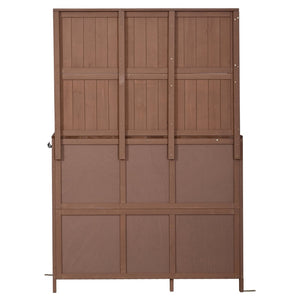 English Elm (with Hutch) Topamx Solid Fir Potting Bench Patio Workstation Spice Rack Drawer Brown N717P404330D