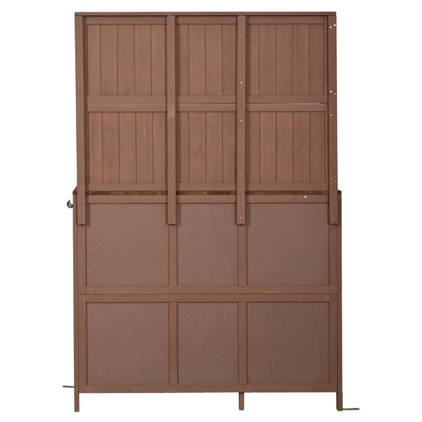 English Elm (with Hutch) Topamx Solid Fir Potting Bench Patio Workstation Spice Rack Drawer Brown N717P404330D