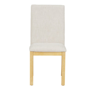 English Elm TOPMAX 7-Piece Extendable Dining Set with 12" Self-Hidden Butterfly Leaf and Upholstered Chairs, Distressed White Wire-Brushed Finish Natural SP000059AAA