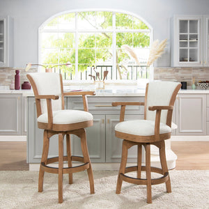 English Elm Jennifer Taylor Home - Williams 31" Swivel Bar Stool With Armrests - Timeless Comfort, Durable Design & Stain-Resistant Upholstery B2719P238368