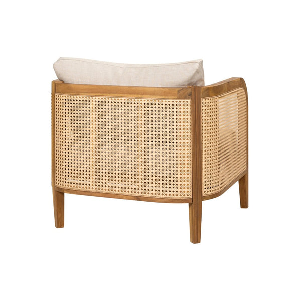 English Elm Kirkby Acacia Wood Rattan 3 Piece Outdoor Chat Set with Cushioned Club Chairs KIRKBY 3PCS CHAT SET