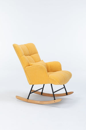 English Elm Rocking Glider Chair Teddy Upholstered High Back Nursery Accent Seat Modern Style B205P205671