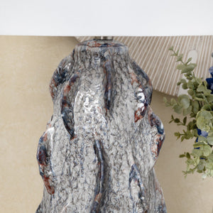 Crestview Collection 32.5"H Ceramic Table Lamp - Sculptural Artisan Design With Marbled Finish, Crystal Base & Shade   Cvap3263