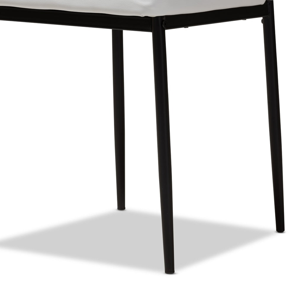 Baxton Studio Baxton Studio Modern Faux Leather Dining Chair Set of 4 - Stylish, Comfortable, and Durable Design Armand White 112157-1-White