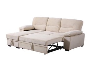 English Elm Kipling Velvet Sleeper Sectional Sofa with Reversible Chaise and Hidden Storage B061S00199