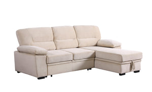 English Elm Kipling Velvet Sleeper Sectional Sofa with Reversible Chaise and Hidden Storage B061S00199