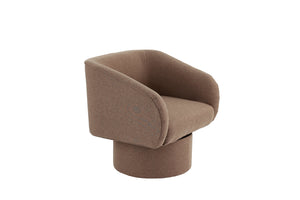 English Elm Classic Swivel Accent Chair with Linen-Like Upholstery, Modern Curved Design, Cozy Cushioning for Living Room Light Coffee 29 L x 20 W x 31 H B011P281855