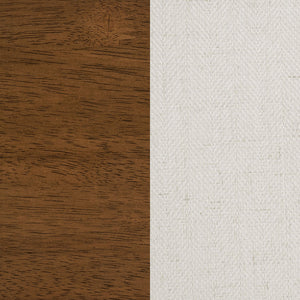 English Elm Conifer Beige Upholstered Side Chairs Set of 2 — Modern Armless Curved-Back Dining Seats, Sturdy Legs B062P375409