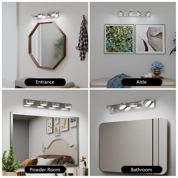 English Elm Led Vanity Light Bar 28in Polished Chrome Dimmable Fixture for Bathroom Mirror W1340P328787