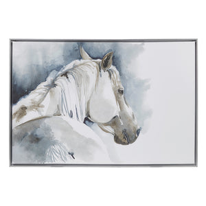 INK+IVY Derby Lodge/Cabin Hand Embellished Horse Framed Canvas Wall Art II95C-0157 Blue