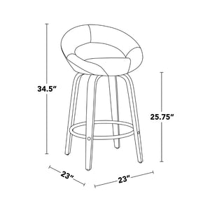 English Elm Fixed-height Swivel Counter Stools with Faux Leather Seats and Chrome Footrest Set of 2 White B202S01842