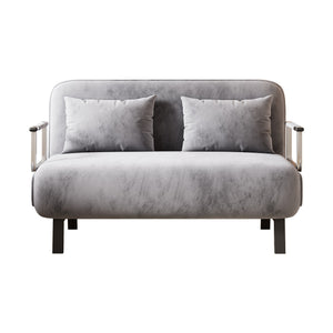 English Elm 39″ Convertible Chair Bed with Adjustable Backrest & Pillow, Steel-Frame Sleeper Chair for Small Spaces Comfortable Multifunctional Lounge Sofa LIGHT GREY W1767P192812