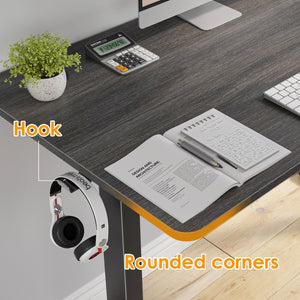 English Elm Stary Electric Adjustable Standing Desk With Walnut Splice Board For Ergonomic Home Office Setup T3623P339391-GIGA